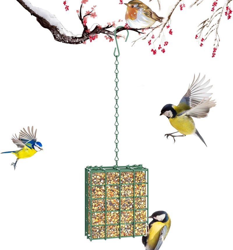 Trieez Bird Feeder for Outdoors, Suet Feeder Hanging Bird Feeder, Hanging for Garden Yard Outside - Single Suet Cake Feeders fo Attracting Birds - Image 1